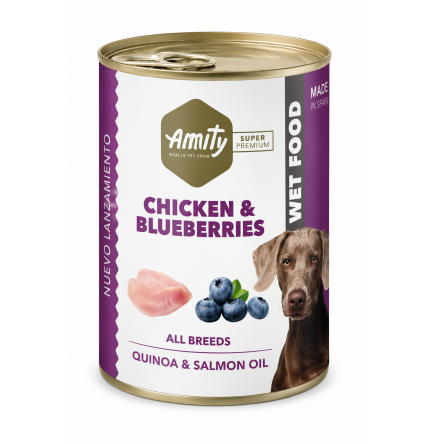 Alimento húmedo Amity Pollo & arándanos 400gr