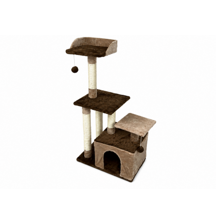 Árbol para gatos de tres niveles con cama