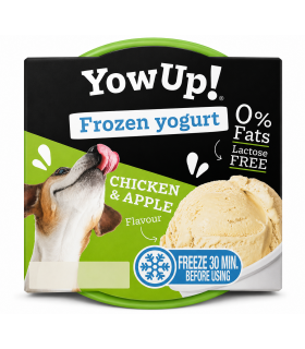 Helado de yogur para perros y gatos sabor pollo con manzana