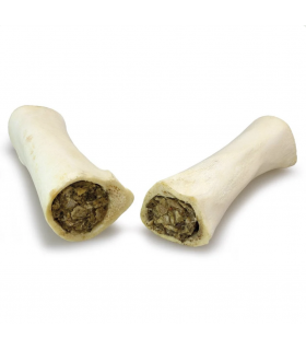 Hueso de búfalo relleno de palitos de piel
